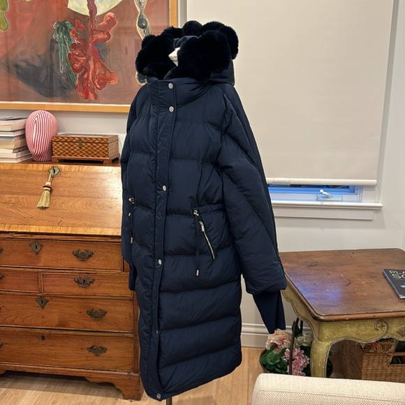 Max & Moi Dora Hooded Puffer Coat - Navy - Picture 3 of 16